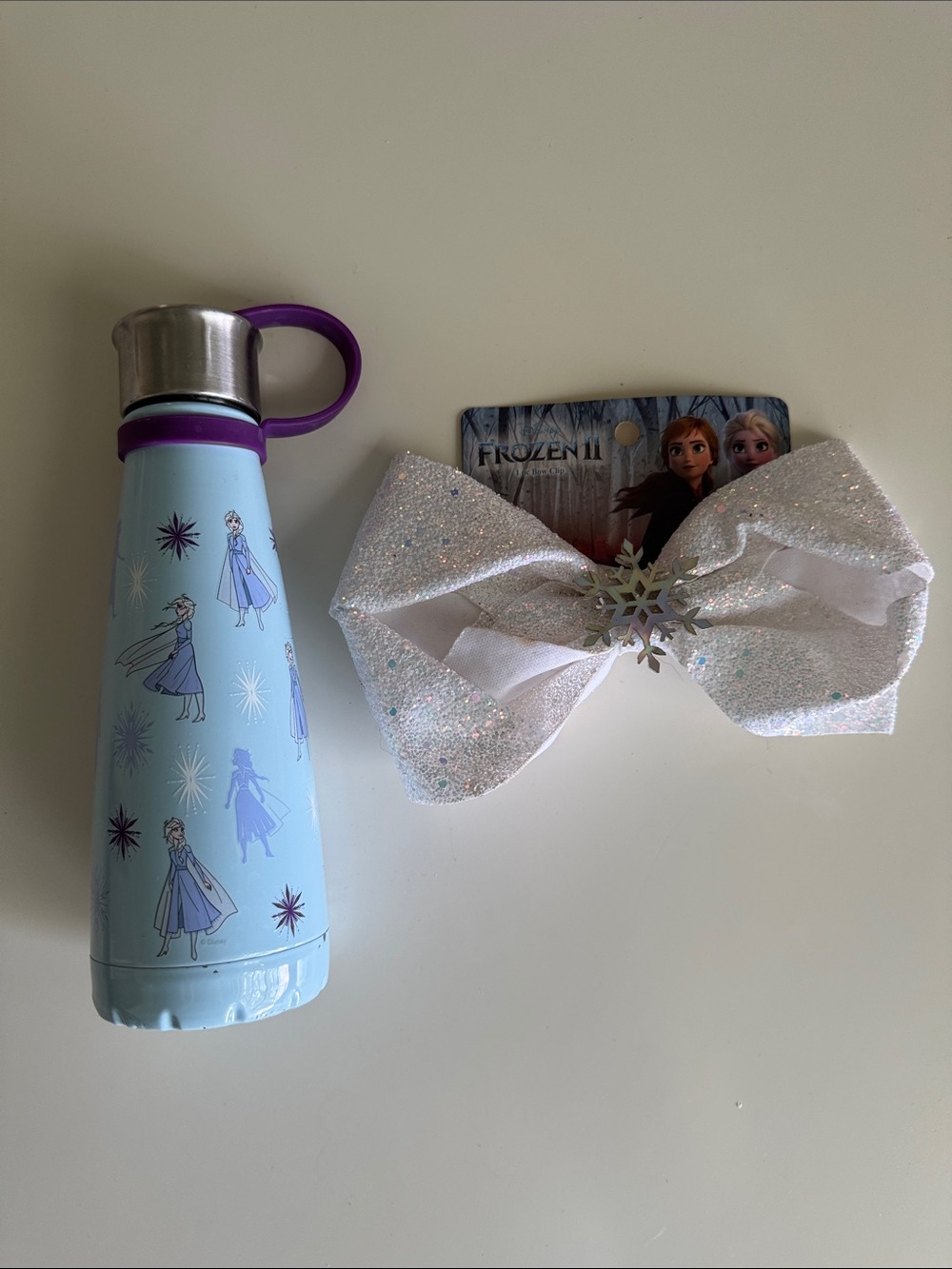 Frozen SIP S’Well Elsa Stainless Kids Water Bottle & Bonus NWT Sparkle Bow